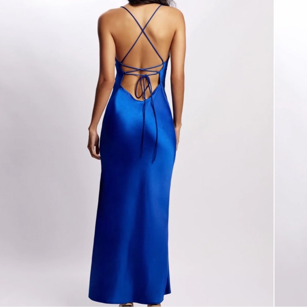Satin Blue Women's Dress